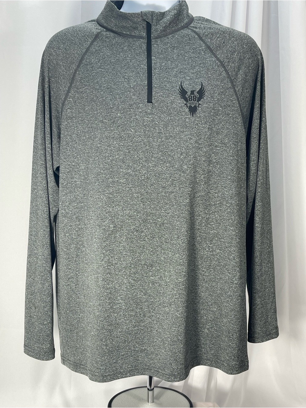 Men's Grey Long Sleeve Quarter-Zip Performance Shirt 88 Tactical Firearms Range
